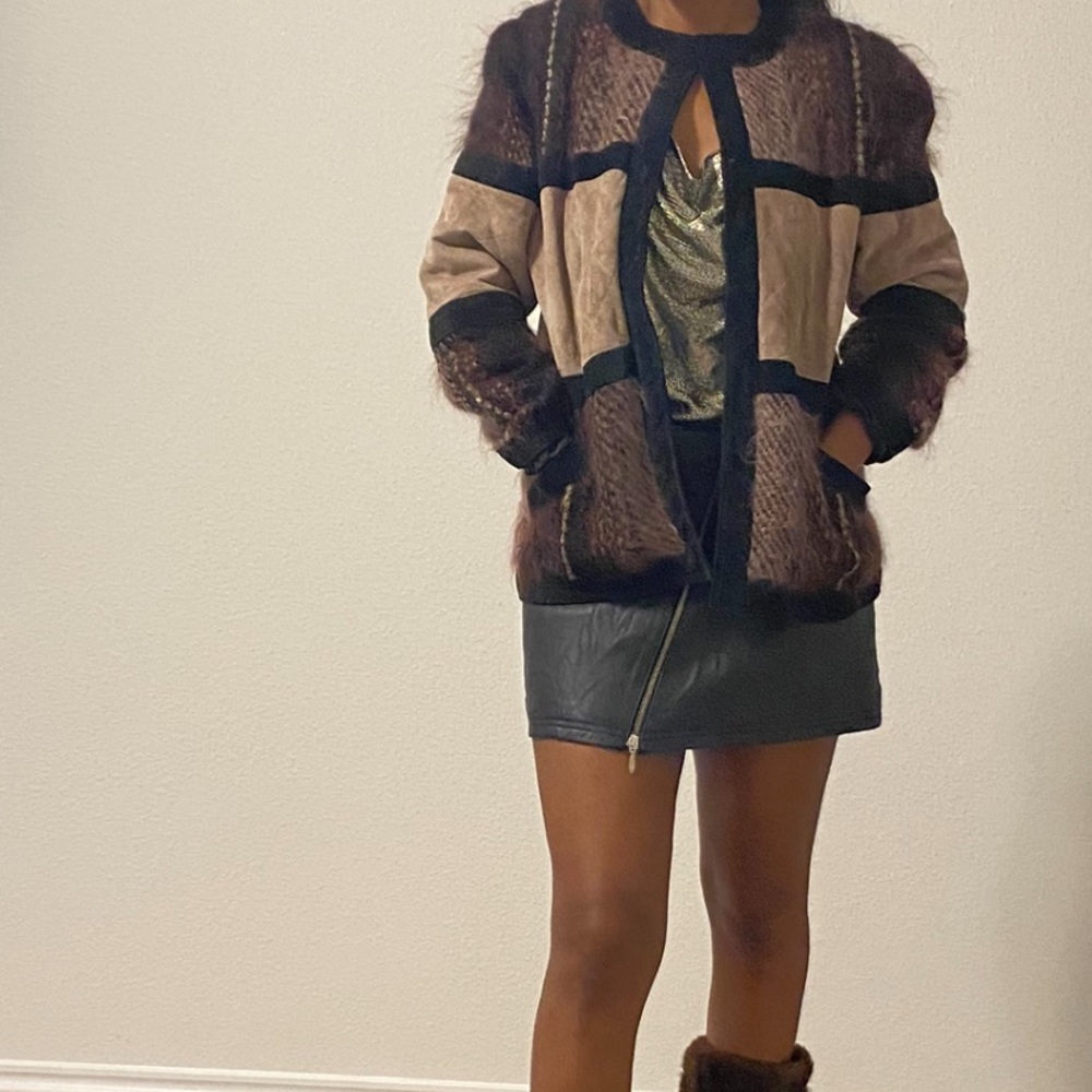 Cute vintage suede and mohair coat